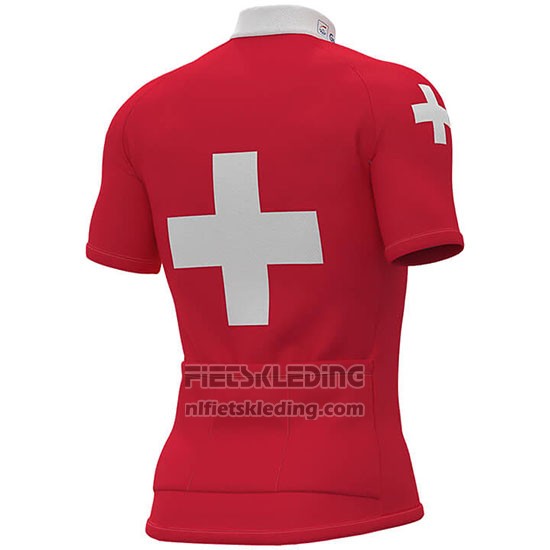 2019 Fietskleding Groupama FDJ Kampioen Zwitserland Korte Mouwen en Koersbroek